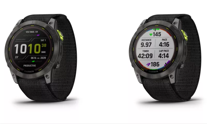 The Garmin Enduro 2 with two GPS frequency bands