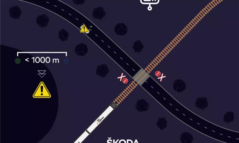 Skoda is testing train alerts for the traffic information app